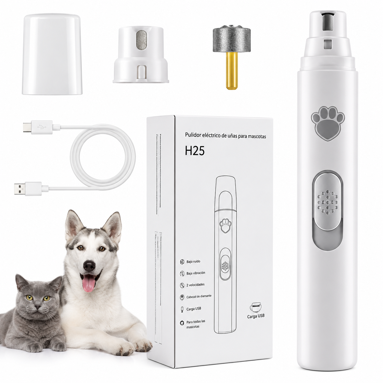 Limador Eléctrico de Uñas para Mascotas