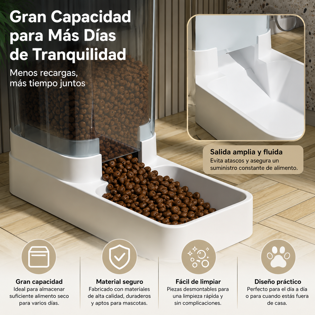 Dispensador Automático de Comida y Agua para Mascotas