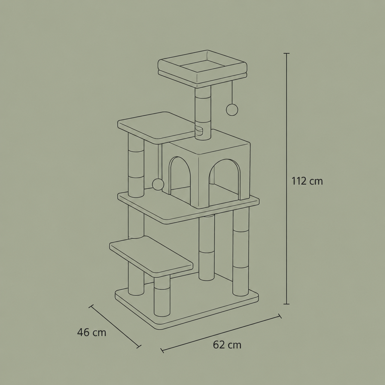 Torre de Actividades para Gatos