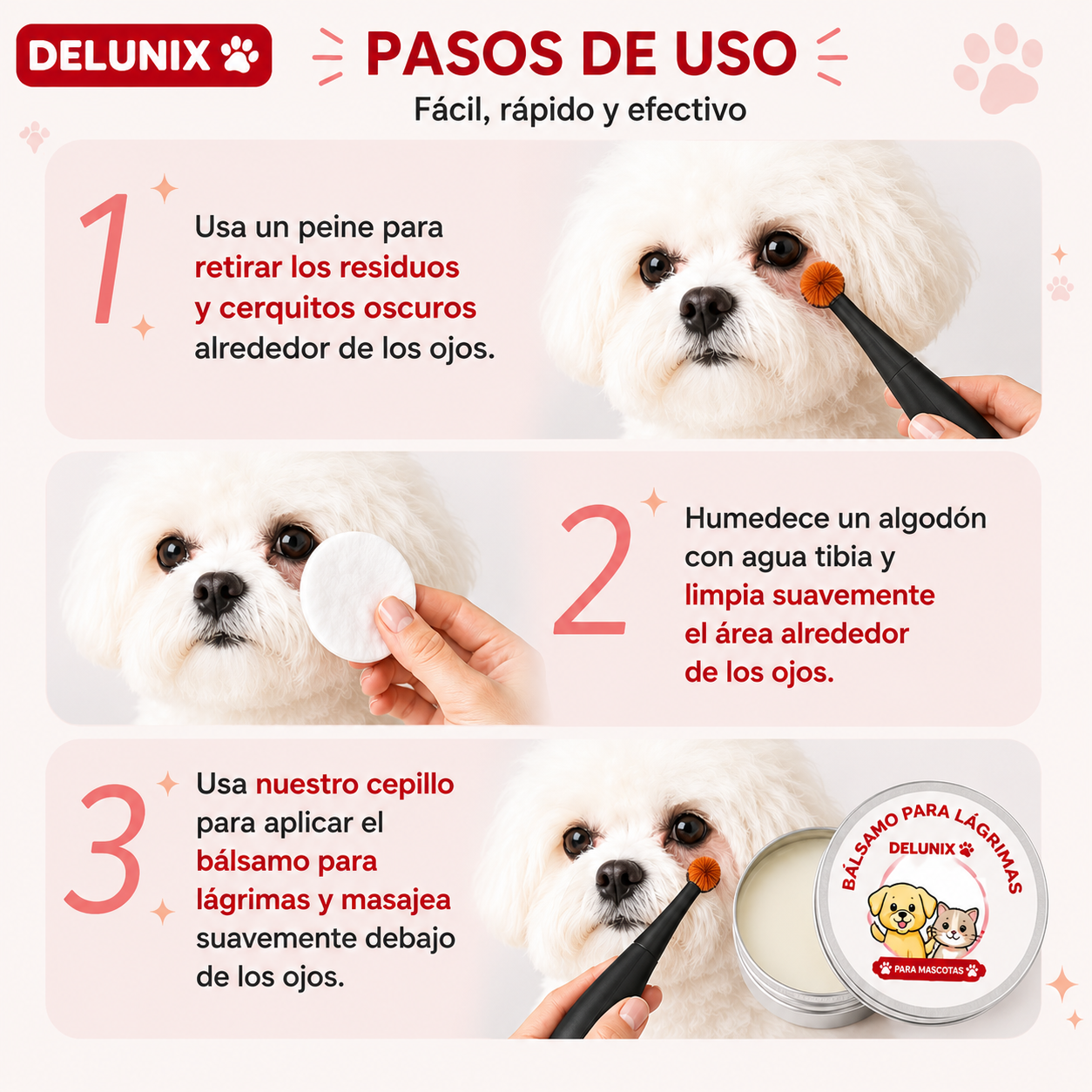 Bálsamo Quitamanchas de Lágrimas para Mascotas