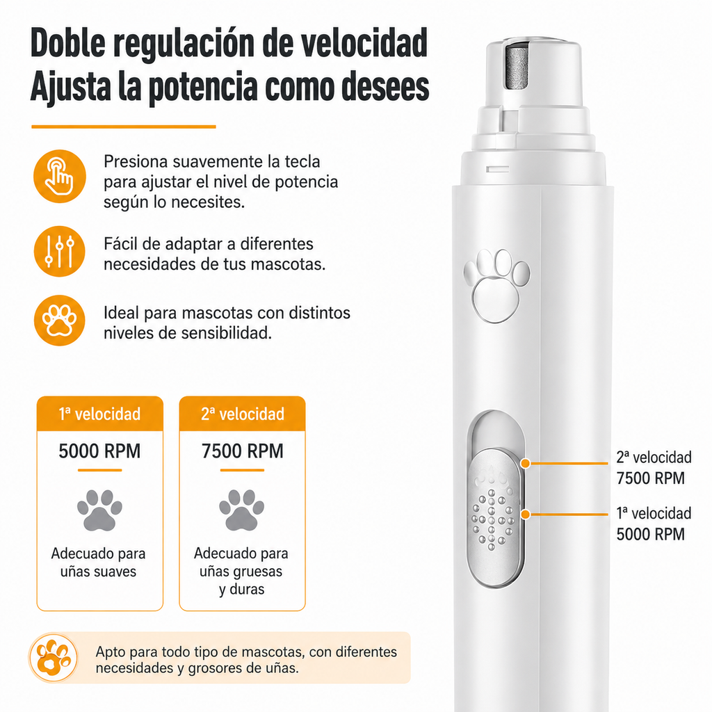 Limador Eléctrico de Uñas para Mascotas