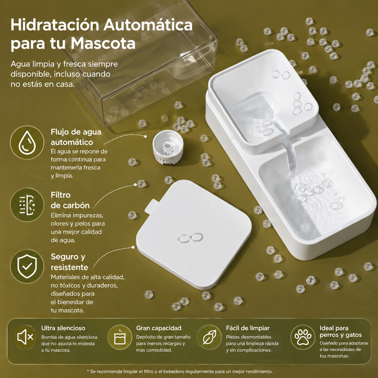 Dispensador Automático de Comida y Agua para Mascotas