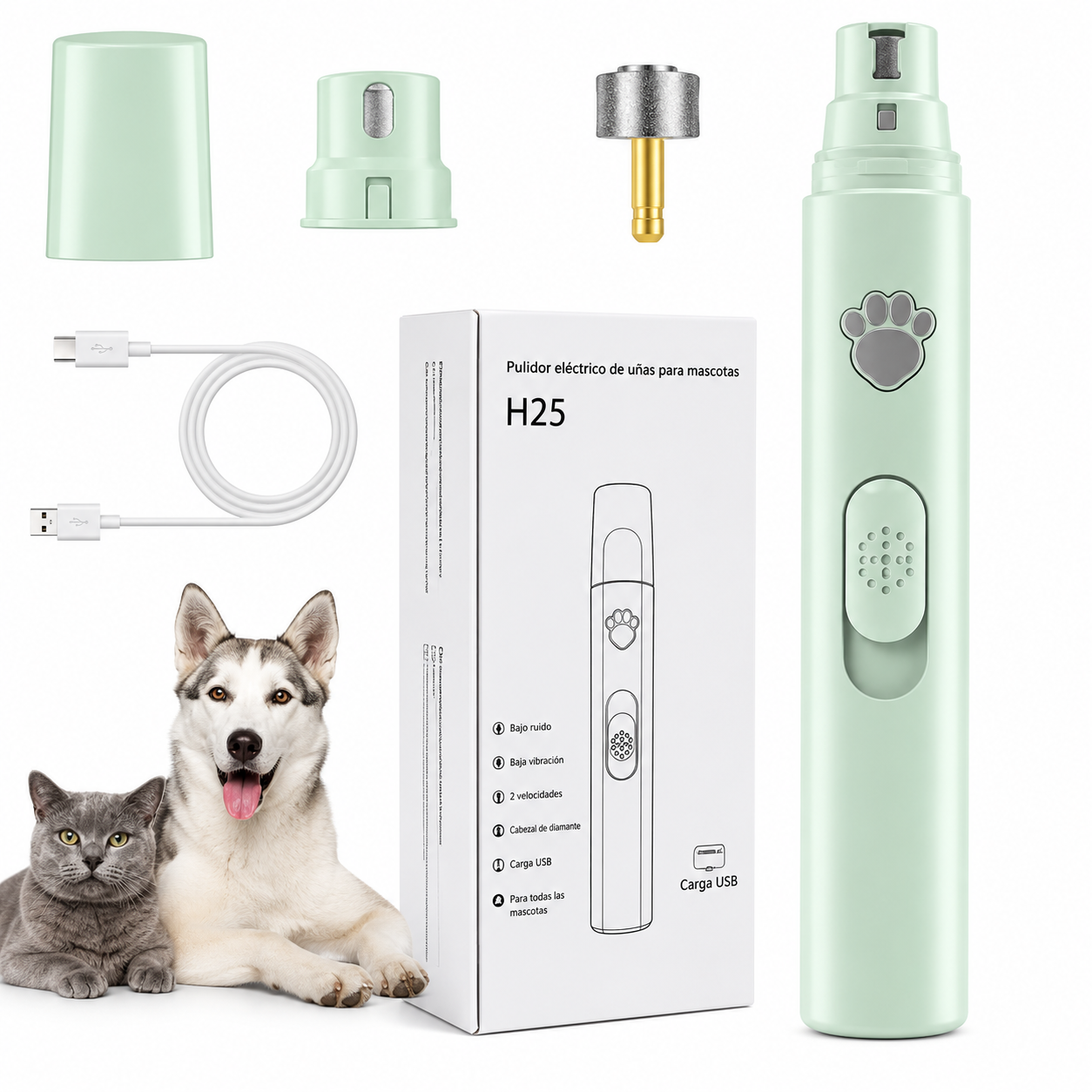 Limador Eléctrico de Uñas para Mascotas